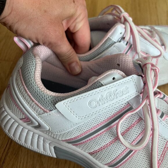 Orthofeet Tahoe BioFit Orthopedic Shoes White Pink Women's Size 10.5 D Wide - Picture 6 of 11